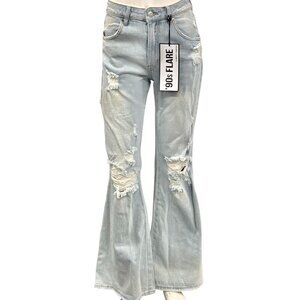 Almost Famous 90s Flare Distressed Jean